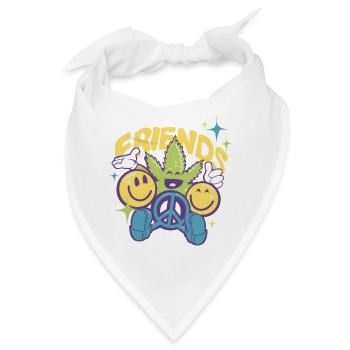 Grüne Freundschaft Peace Blatt - Bandana - Weiß - Vorne