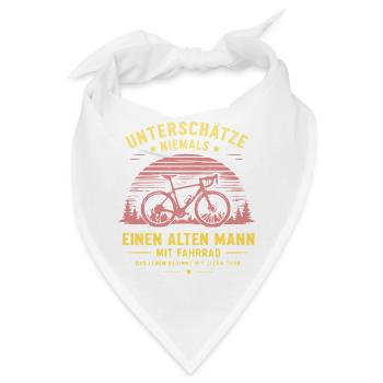 Unterschätze niemals einen alten Mann mit Fahrrad - Bandana - Weiß - Vorne