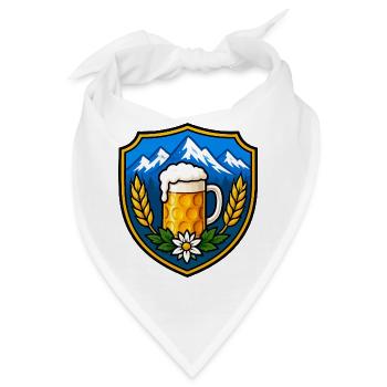 Bier Schild Emblem - Bandana - Weiß - Vorne