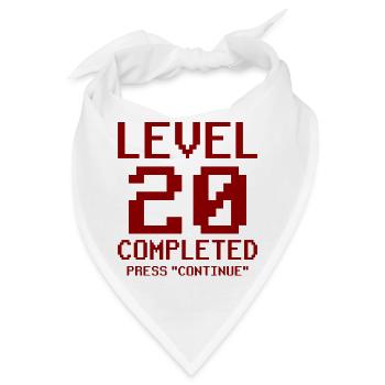 20. Geburtstag Geschenk Pixel - Bandana - Weiß - Vorne