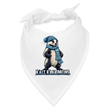 Panda Winterlook: Schal Mütze - Bandana - Weiß - Vorne