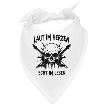 Laut im Herzen Skulls Gitarre - Bandana - Weiß - Vorne