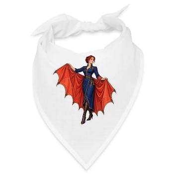 Vampir-Diva mit roten Flügeln - Bandana - Weiß - Vorne