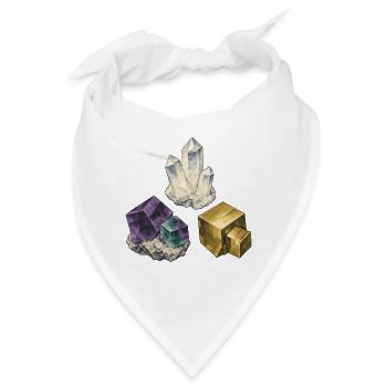 Sammlung von Quarzfluorit und Pyrit - Bandana - Weiß - Vorne