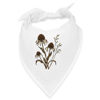 Herbst-Sonnenkohl-Samenköpfe - Bandana - Weiß - Vorne