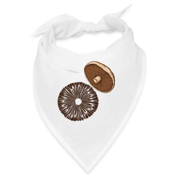 Pilzkiemen und Sporenabdruck - Bandana - Weiß - Vorne