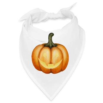 Halloween Kürbis Illustration - Bandana - Weiß - Vorne