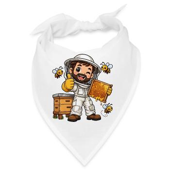 Imker Kawaii Style – Süßes Bienenmotiv - Bandana - Weiß - Vorne