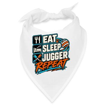 Eat Sleep Jugger Repeat – Jugger Sport - Bandana - Weiß - Vorne