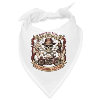 California Rebel Skull Garage - Bandana - Weiß - Vorne