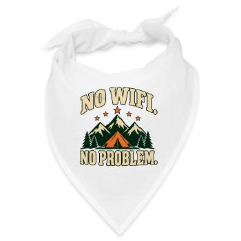 No WiFi. No Problem. – Retro-Campingmotiv - Bandana - Weiß - Vorne