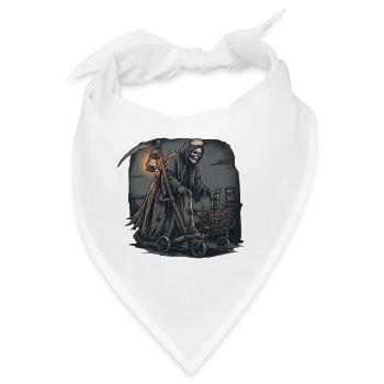Sensenmann mit Laterne - Bandana - Weiß - Vorne