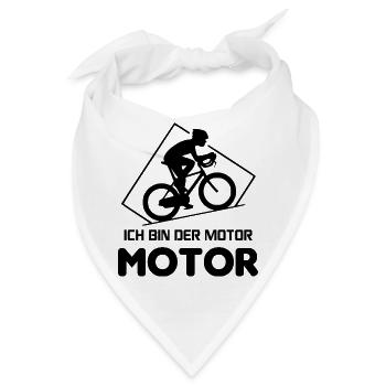 Ich bin der Motor Fahrradfahrer Sprüche Raddfahrer - Bandana - Weiß - Vorne