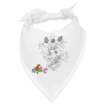 Blumenstrauß - Bandana - Weiß - Vorne