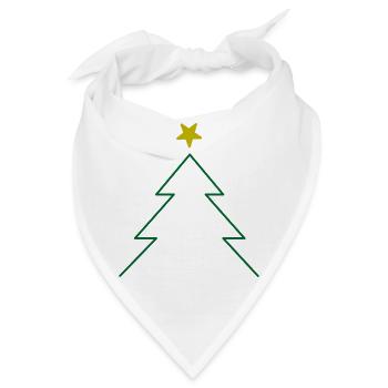 Weihnachtsbaum mit Stern - Schlichter Tannenbaum - Bandana - Weiß - Vorne