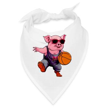 Basketball Schwein - Bandana - Weiß - Vorne