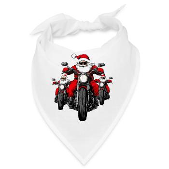 Motorradfahrer Weihnachten / Santa Motorrad - Bandana - Weiß - Vorne