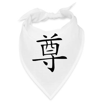 Respekt - Kanji - Bandana - Weiß - Vorne