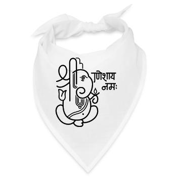 Ganesha Elefant (elephant) No.05_1c - Bandana - Weiß - Vorne