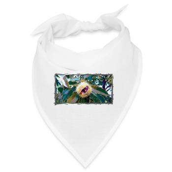 Kastanie in spitzen Blätterdesign - Bandana - Weiß - Vorne