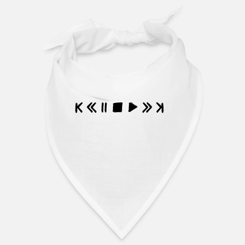 play music pause fast forward buttons symbols Bandana