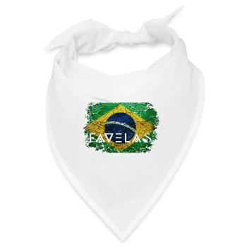 Favelas Flagge: Brüche in Grün-Gelb - Bandana - Weiß - Vorne