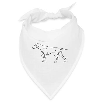 Dt. Kurzhaar, vorstehend - Bandana - Weiß - Vorne