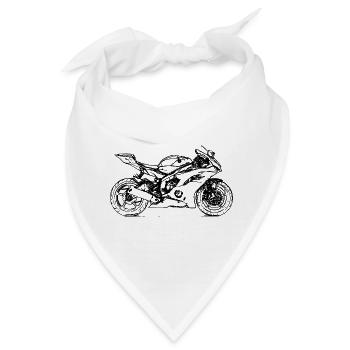 Motorrad Rennmotorrad Rennmaschine Supersportler - Bandana - Weiß - Vorne