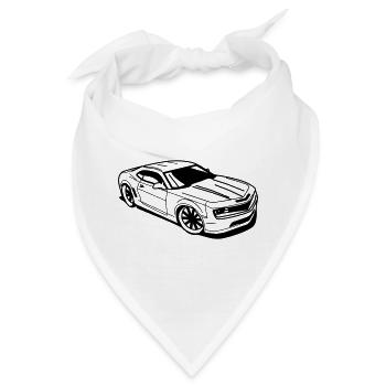 Amerikanischer Sportwagen - Bandana - Weiß - Vorne