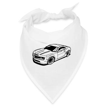 Amerikanischer Sportwagen - Bandana - Weiß - Vorne