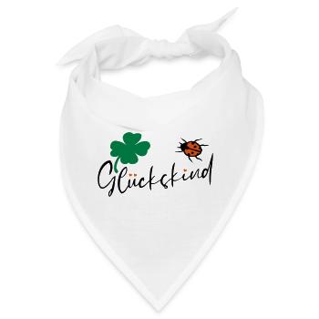 Glückskind Kleeblatt Glück - Bandana - Weiß - Vorne