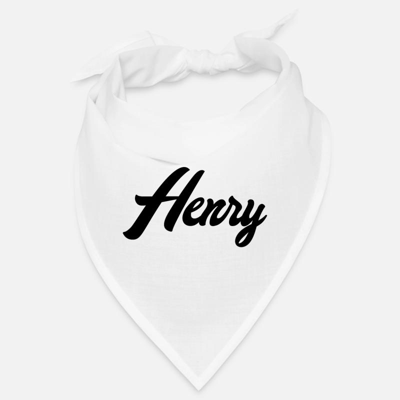 Henry Name Black - Bandana - white