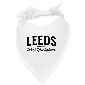 Leeds West Yorkshire United Kingdom Schriftzug - Bandana - Weiß - Vorne