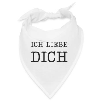 Ich liebe dich - Bandana - Weiß - Vorne
