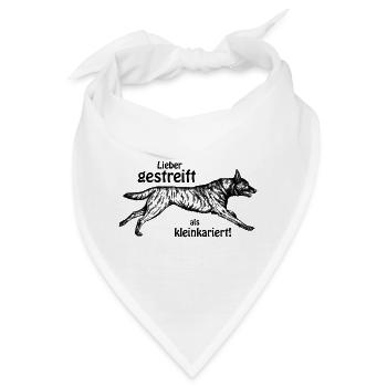 Lieber gestreift als kleinkariert - schwarz - Bandana - Weiß - Vorne
