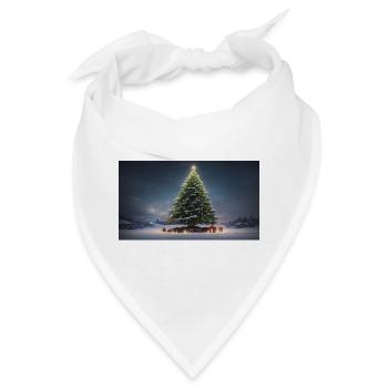 Winterlicher Weihnachtsbaum mit Geschenken - Bandana - Weiß - Vorne