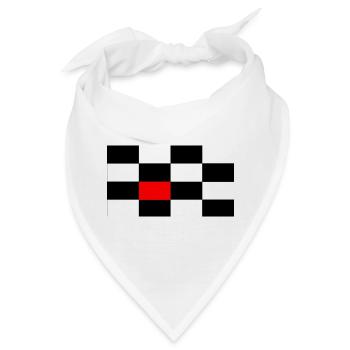 Schwarz-weiss Karo mit rotem Akzent - Bandana - Weiß - Vorne