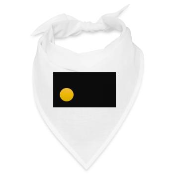 Gelber Punkt auf schwarzem Hintergrund - Bandana - Weiß - Vorne