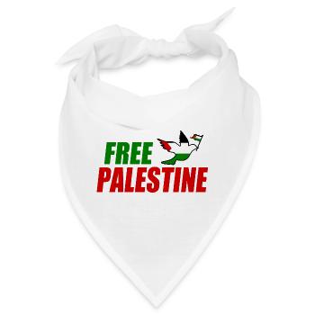 Free palestine - Bandana - Weiß - Vorne