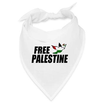 Free palestine - Bandana - Weiß - Vorne