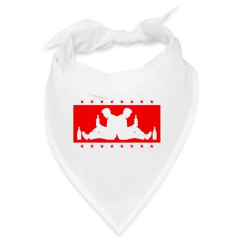 Drinking Saufen Silhouette Drunk - Bandana - Weiß - Vorne