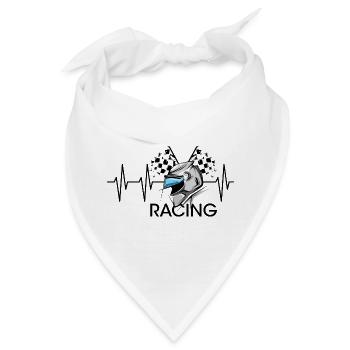 racing Helm puls Motorrad Herzschlag Symbol icon - Bandana - Weiß - Vorne
