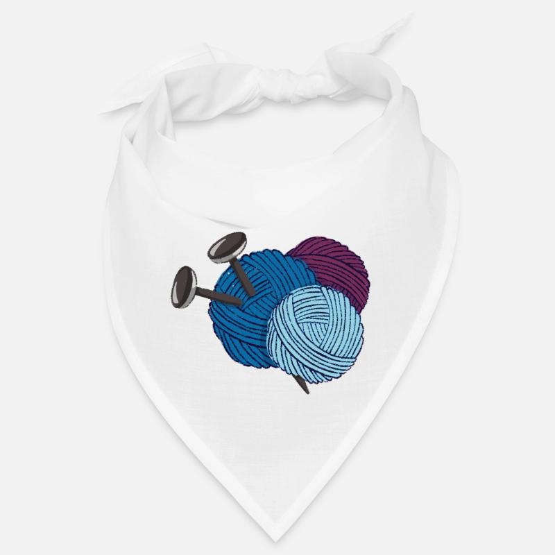 Wolle mit Stricknadeln Bandana