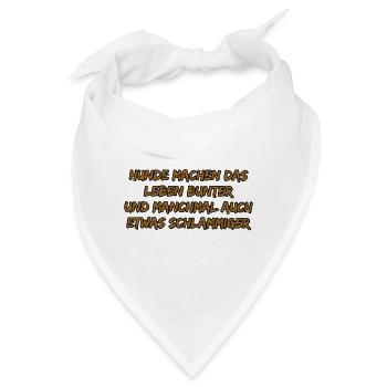Hundebunte Lebensfreude - Bandana - Weiß - Vorne