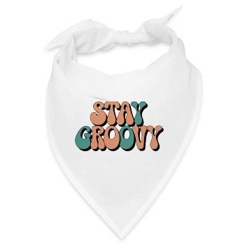 Stay Groovy - Retro Vibes - Bandana - Weiß - Vorne