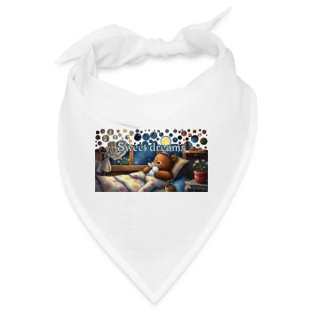 Süße Träume schlafender Bär mit Kuscheltier - Bandana - Weiß - Vorne