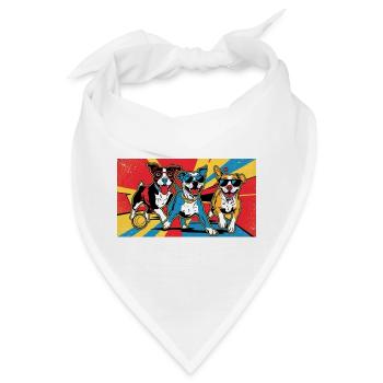 Funny Dogs "Playtime" - Bandana - Weiß - Vorne