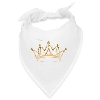Krone, elegant, goldig, personalisierbar - Bandana - Weiß - Vorne