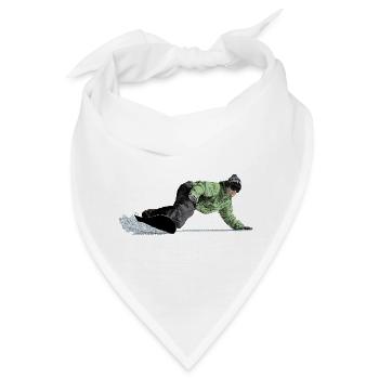 Freerider Snowboarder auf Abfahrt - Bandana - Weiß - Vorne