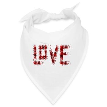Blood Splatter Grunge Liebe Typografie - Bandana - Weiß - Vorne